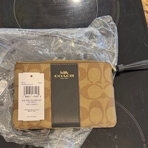 Coach Gold and Black Wristlet